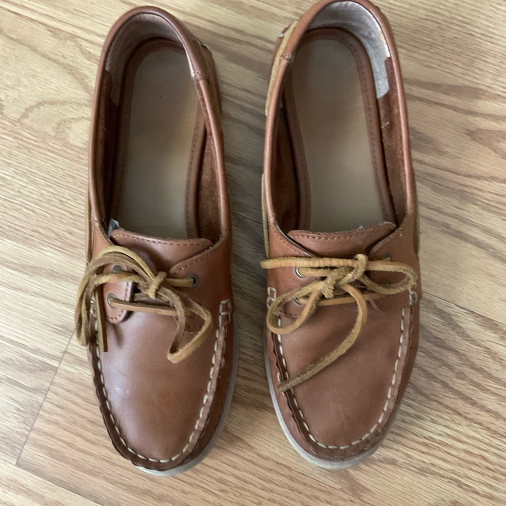 G.H. Bass & Co. Anchor Leather Boater Size 7.5 Original Box - Picture 2 of 11